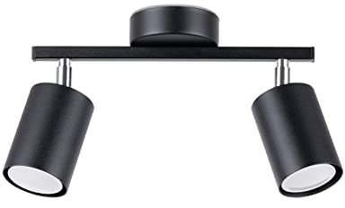 Sollux Deckenlampe Led – Deckenleuchte Wohnzimmer – Led-lampen Deckenlampen – Lampen Wohnzimmer – Glühbirne Nicht im Lieferumfang Enthalten – Wohnzimmer Deckenleuchte LEMMI 2 Schwarz - GU10-Fassung