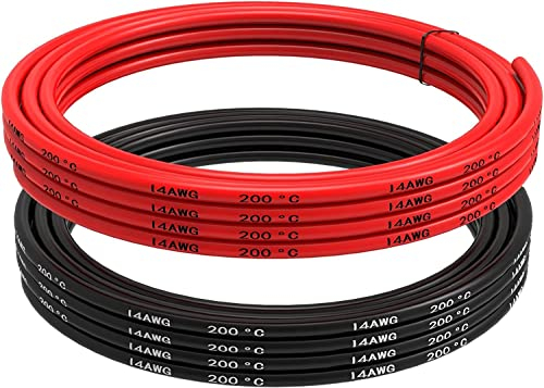 YUNIQUE GREEN-CLEAN-POWER - Cavo Siliconico 14 AWG | 5m Flessibile, Alta Resistenza alle Temperature | Ideale per Cablaggio Elettrico, Rosso, Silicone