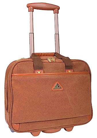 A1 FASHION GOODS Executive Laptoptasche mit Rädern, Pilotentasche für Geschäftsreisen, A04021, Kamelrot, camel, L: 40 x H: 32 x W: 12 cm, Pilotenkoffer