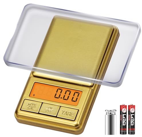 UNIWEIGH Digital Pocket Scale 300g/0.01g Hign Precision,Mini Gram Scales for Food/Reloading/Powders/Coffee/Jewelry Scale,Small Kitchen Scales with Backlit LCD,Tare Function,6 Units and Batteries