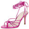 The Drop, sandali da donna allacciati Archie, con tacco e fascette, magenta metallizzato, misura 38.5 EU