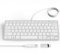Ultra-Slim 78keys USB Mini Wired Keyboard with Media Hotkeys for Apple Mac Pro, MacBook 56Pro/ iMac, Air, Mac mini, Laptop Computers, Windows Desktop PC 11/10/8/7, with USB-A to C OTG Adapter, White