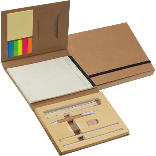 Schreibmappe mit Lineal, Schreibblock und Haftmarkern
