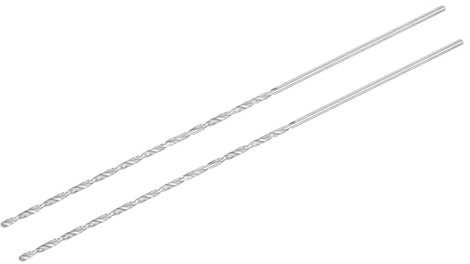 TA-VIGOR 2Pcs 3mm Extra Long Twist Drill Bits, 300mm Length High-Speed Steel HSS Straight Shank Spiral Drill Bits for Wood Metal Aluminum Plastic