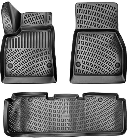 fussmattenprofi.com 3D Gummimatten Set für Tesla Model S Baujahr 2014-2020 | Extra Hoher 5cm Rand Allwetter Auto Fussmatten I TPE Geruchlos rutschfest Fußmatten Zubehör