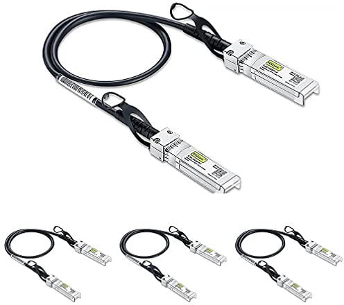 10G SFP+ DAC Twinax Cable, SFP+ to SFP+ Direct Attach Copper Passive for Ubiquiti UniFi, Meraki, Mikrotik, Fortinet, Netgear, D-Link, TP-Link and More, 0.5-Meter(1.6ft), 4-Pack