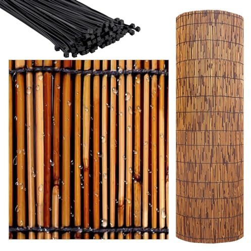 YYDPSHH Natürlicher Schilfzaun Bambus-Sichtschutz 80 100 110 120 140 150 Hoch Schilfrohrmatten mit 100 Reißverschlüssen, Garten/Balkon/Wohnung, für Privatsphäre Und Atmosphäre