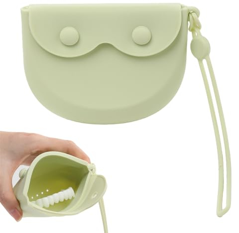 KASESSS Boite Gouttiere Dentaire, Boite Appareil Dentaire Silicone, Portable boite a Dentier, Souple et Résistant aux Chutes, Cas de Retenue pour Prothèses Dentaires, Boite Dentier Nettoyage Facile