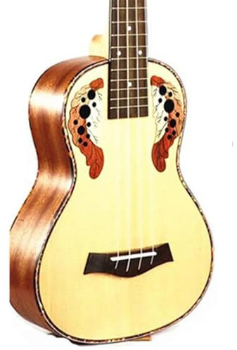 Ukulele Anfänger 23-Zoll-Konzert-Hawaiiangitarre Fichtendecke Traubenloch-elektrische Ukulele Mit Tonabnehmer-EQ-Instrument(Color:Only ukulele)