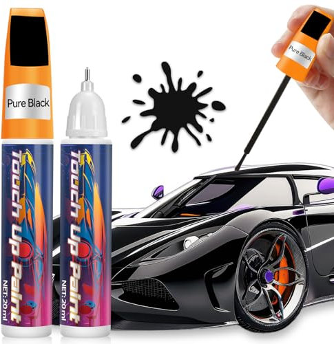 AstraVox Ritocchi Vernice Auto 2 Pezzi, 2-IN-1 Rimuovi Graffi Auto, Penna Ritocco Carrozzeria Facile da Usare, Penna per Riparazione Graffi Biciclette e Moto (Nero)
