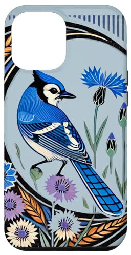 iPhone 13 Pro Max Blue Jay Illustration Bluejay Art Case