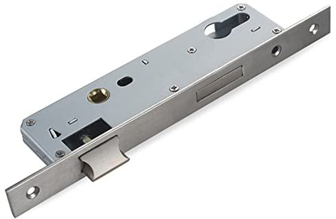 Edelstahl Einsteckschloss, Einsteckschloss Schmales 92-mm-Schloss Dornmaß 35 mm Rohrrahmenschloss Tortürschloss Edelstahl-Gartentür-Einsteckschloss Richtungsverstellbar