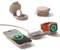 SATECHI OnTheGo Caricatore da viaggio Qi2 3-in-1 con ricarica rapida da 15W per iPhone, 5W per Apple Watch e 5W per AirPods, caricatore wireless magnetico MagSafe – Desert Rose