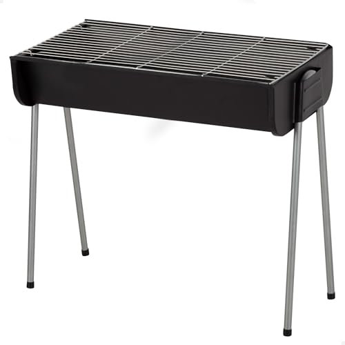 AKTIVE 63169 Barbacoa de carbón, De Acero, Medidas 60x30x55 cm, Diseño Resistente y fácil de Montar, óptimo para jardín, terraza y Camping
