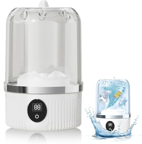 Mini lavatrice automatica portatile, 2025 nuova mini lavatrice portatile ricaricabile ad ultrasuoni per biancheria intima, lavanderia da viaggio compatta per appartamento, dormitorio, camper