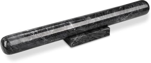 Mattarello Marmo con Supporto 40 cm, Nero