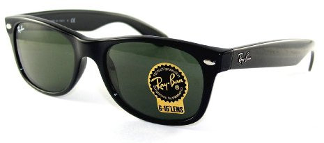 Damen und Herren Sonnenbrille RB 2132 New Wayfarer Größe 55 Schwarz