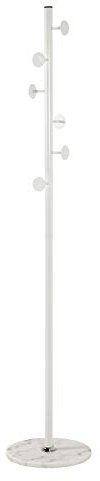 HAKU Möbel Garderobenständer weiß, Marmor, Metall - Maße: H 180 cm x Ø 35 cm, Style: Modern