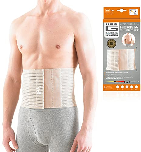 Neo-G Hernia Belt for Men and Women – Upper Abdominal Hernia Support – Umbilical Hernia Support Belt - Reduces Symptoms of Overstrain & Exertion - Breathable & Adjustable (Large)