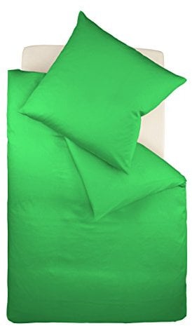 Fleuresse Colours Bettwäsche, Uni-Mako-Satin, grasgrün, 200 x 200 cm
