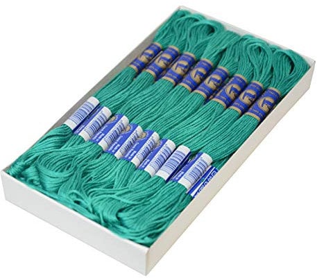24 Docken Stickgarn je ca. 8m / Sticktwist 100% Baumwolle Stickerei verschiedene Farbwahl, Farbe :6572 grünblau