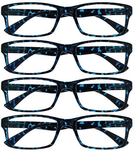 Die Lesebrille Unternehmen Blau Schildpatt Leser Wert 4er-Pack Herren Frauen UVR4092BL +2,50