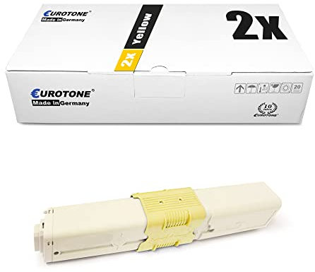 Eurotone 2X Toner kompatibel für Oki MC 351 352 361 362 561 562 kompatibel für Oki Yellow 43865805, Druckerpatronen