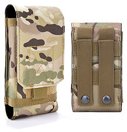 Universal Tactical Molle Holster Army Mobile Phone Belt Pouch EDC Security Pack Carry Accessory Kit Waist Bag Case Compatible iPhone 13 14 PRO X XS Max XR 7 8 6s Plus Samsung Galaxy S10 S9 S8 Plus