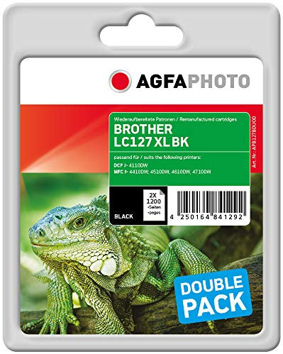 AgfaPhoto APB127BDUOD Remanufactured Tintenpatronen Pack of 2