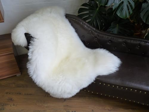 MEIWITT® Schaffell Lammfell Echtfell, weiß, 100-110cm