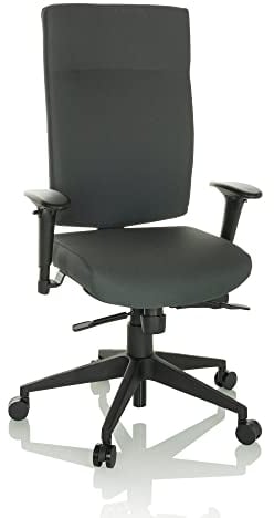 hjh OFFICE 608530 Profi Bürodrehstuhl PRO-TEC 300 Stoff Grau Bürosessel ergonomisch, hohe Rückenlehne, Armlehne verstellbar