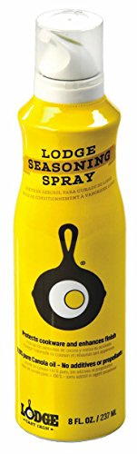 Lodge Cast Iron Seasoning Spray - Seasoning Spray Made with 100% Canola Oil to Restore, Cure, and Care for Cast Iron Cookware - 8 Ounce (Pack of 6)