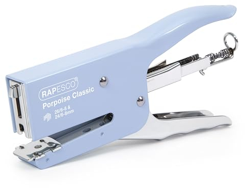 Rapesco 1346 Porpoise Classic Heftzange, 45 Blatt Kapazität, Hellblau