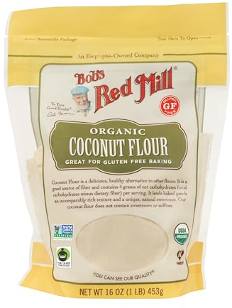 Bob's Red Mill Organic Coconut Flour, 453g pouch - Non GMO, Fair Trade Certified, Vegan, Keto Friendly, Paleo Friendly, Kosher