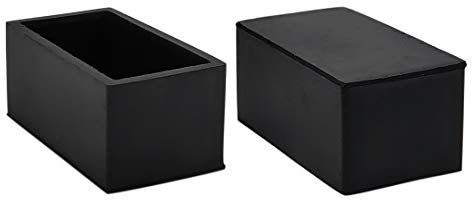 Flyshop Lot de 8 Embouts de Pieds de Chaise rectangulaires antidérapants en Caoutchouc pour protéger Le Sol des Meubles et des Tables 20 x 40 mm, 13/16 x 1-9/16, Noir