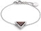 Kerbholz Holzschmuck – Geometrics Collection Triangle Bracelet, filigranes Frauen Armband in Silber mit Dreieck Anhänger, Schmuck aus Naturholz, größenverstellbar (Armbandlänge 15 + 2,5 cm)