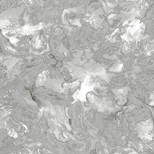 Metallic Marble by Debona Liquid Marble Silver Glitter Wallpaper (6335)