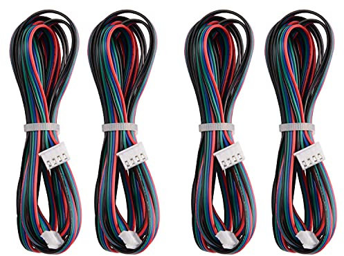R REIFENG 4pcs 2M Motor Connector Cables XH2.54 4pin to XH2.0 6pin White Terminal Paralled Motor Wires for 3D Printer Stepper Motor