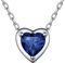 ChicSilver 925 Damenkette mit Zirkonia September Birthstone Kette Simulierter Saphir Blau Stein Schmuck Für Mädchen Mama