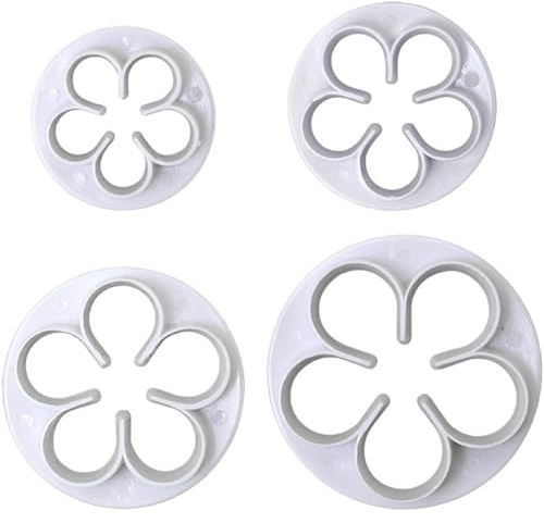 CULER 4 Stück/Set-Rosen-Blumen-Form-Plastik Ausstechformen Gebäck Fondant-Biskuit-Form Kuchen, die Werkzeuge Backen-Werkzeuge