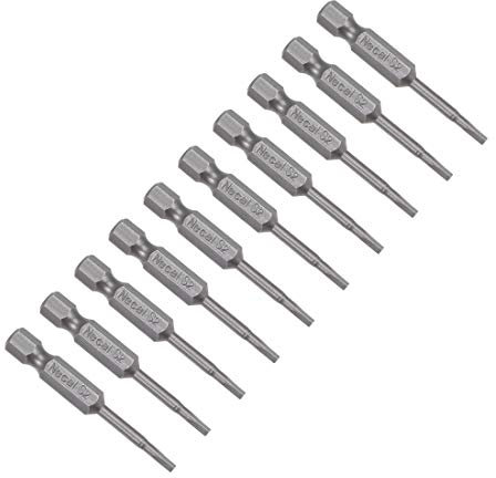 sourcing map 10 Pcs TA20 Magnético Triangular Cabeza Destornillador Punta 1/4 Pulg Hex Vástago 2-Pulg Largo S2 Herramienta Eléctrica