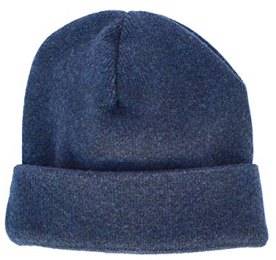 FosterNatur, Kinder Winter Mütze, 100% Wolle, Futter 100% Baumwolle (kbA) (46-48, Blau)