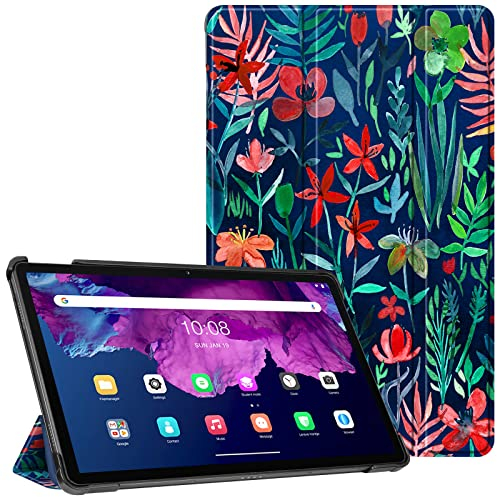 Fintie SlimShell Funda Compatible con Lenovo Tab P11/P11 Plus 11 (2021) - Carcasa Fina y Ligera con Auto-Reposo/Activación para Modelo TB-J606/TB-J607, Jungla