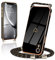 Micoden Handykette kompatibel mit iPhone Xr Hülle Ultra dünn Kameraschutz Herz Love Design Galvanik TPU Silikon Bumper Kordel zum Umhängen Handyhülle mit Band Schutzhülle,Schwarz