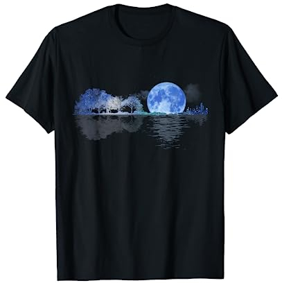 Gitarre Natur Mond Schatten Gitarre Player Gitarrist T-Shirt