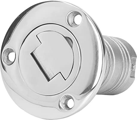 Fafeicy 38mm Boat Deck Fuel Filler Neck, Stainless Steel Marine Gas Caps with Keyless Cap, Water Injection Port Boat Deck Hardware