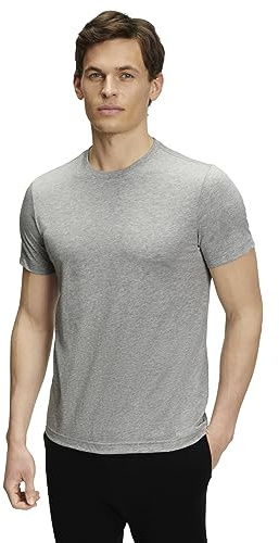 FALKE Herren T-Shirt Basic Round Neck M S/s Sh Baumwolle weich kurzarm bequem sehr leicht 1 Stück, Grau Light Grey 3400, M
