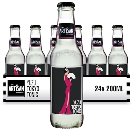 Yuzu Tonic Water by The Artisan Drinks Company - 200mlx24 Tonic Water Bottles - Natural Ingredients - Blend of Yuzu, Aromatic Black Pepper & Coriander - Tonic Water for Gin, Whiskeys, Vodka & Sake