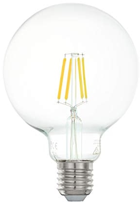 EGLO E27 LED Lampe, Glühbirne Globe klassisch, Leuchtmittel für Retro Beleuchtung, 4 Watt (entspricht 40 Watt), 470 Lumen, warmweiß, 2700 K, Edison Birne G95, Ø 9,5 cm
