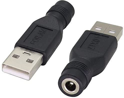 AAOTOKK(2Pack USB 2.0 A Mâle to DC 4.0x1.7mm Jack Femelle Connecteur d’Alimentation DC 5V Prise d’Alimentation Seau Chargeur Adaptateur de câble,pour Les Appareils Rechargeables 5V DC/USB(M/F4.0×1.7)